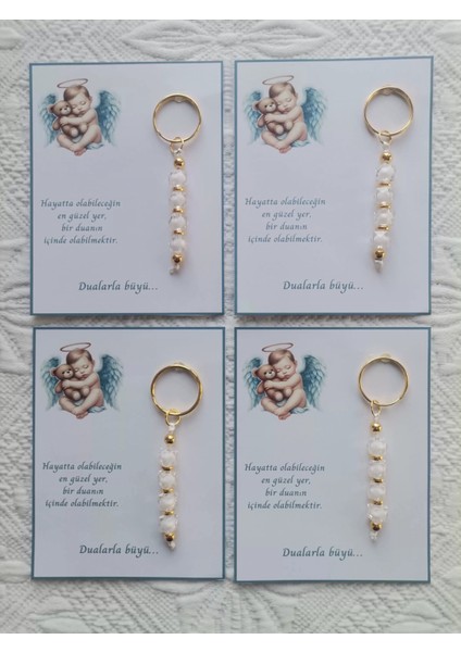 24 Adet Yeni Doğan Hastane ve 40 Mevlidi Bebek Mevlidi Dağıtmalık Beyaz Anahtarlık Hediyelik modelleri