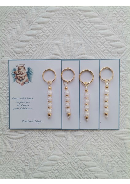 24 Adet Yeni Doğan Hastane ve 40 Mevlidi Bebek Mevlidi Dağıtmalık Beyaz Anahtarlık Hediyelik indirimleri