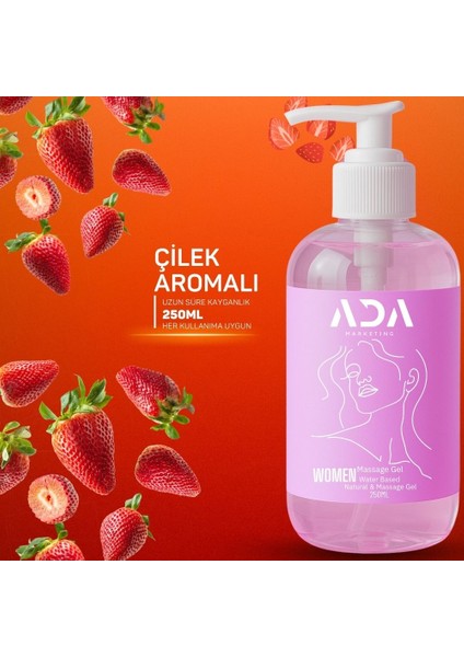 250 ml Çilek Aromalı Cinsel Jel Kadınlar Için ve 20 cm Damar Detaylı Dildo Set – Gerçekçi Yapay Dildo Tasarımı