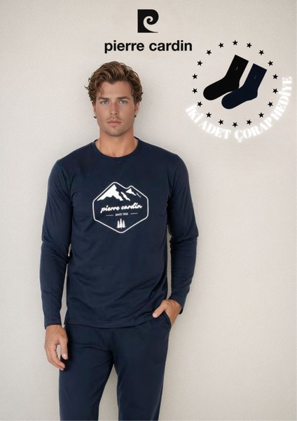 Erkek %100 Pamuk Desenli Uzun Kol Pijama Takımı OL.PC.6097.001