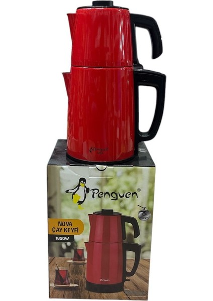 Kırmızı Renkli Çay Makinesi, Pratik ve Şık Tasarım