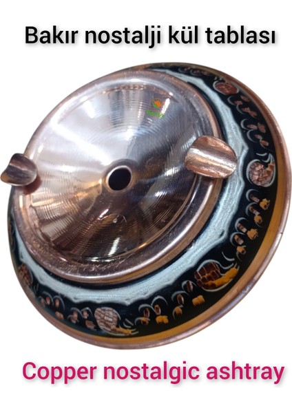 Nostaljik Bakır Küllük, 2'li Set, Şık ve Zarif Dekoratif Küllükler