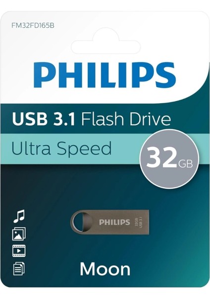 Phılıps FM32FD165B, 32GB, USB 3.1, Moon, Uzay Grisi, Flash Disk