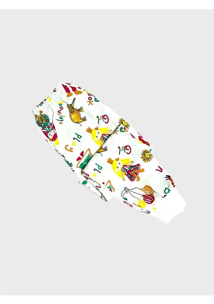 Kız Çocuk Pamuklu Beyaz Balon Kız Desenli Uzun Kollu Mevsimlik Pijama Takımı indirimleri