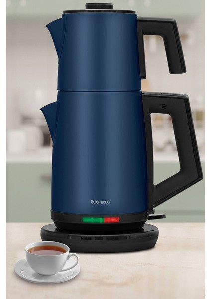 Mavi 2200W Paslanmaz Çelik Damlatmayan Çay ve Su Isıtıcı