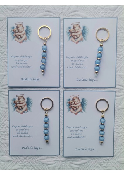 72 Adet Yeni Doğan Hastane ve 40 Mevlidi Bebek Mevlidi Dağıtmalık Mavi Anahtarlık Hediyelik modelleri
