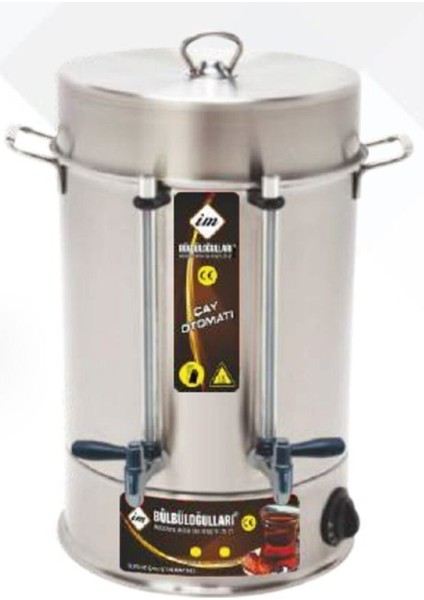 60 Bardak Kapasiteli Çelik Çevirmeli Çay Makinesi, Şık ve Kullanışlı Tasarım