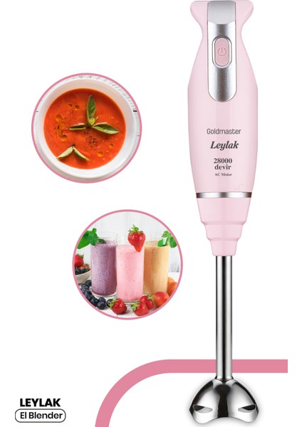 Leylak Pembe 500 W Güçlü ve Şık Blender, Hızlı Karışım, Kolay Kullanım