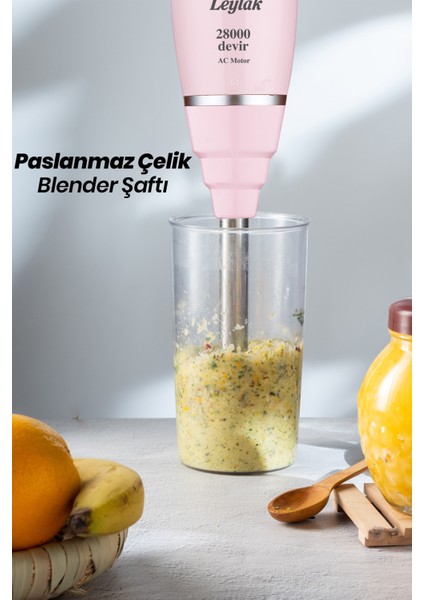 Leylak Pembe 500 W Güçlü ve Şık Blender, Hızlı Karışım, Kolay Kullanım