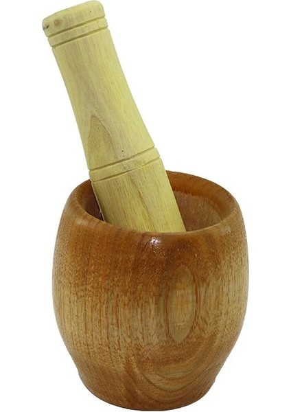 Ahşap Bambu Havan Sarımsak Dövecek Ç: 7cm--D: 5.8cm--Y: 8.5cm Fileli Ambalaj (4887)