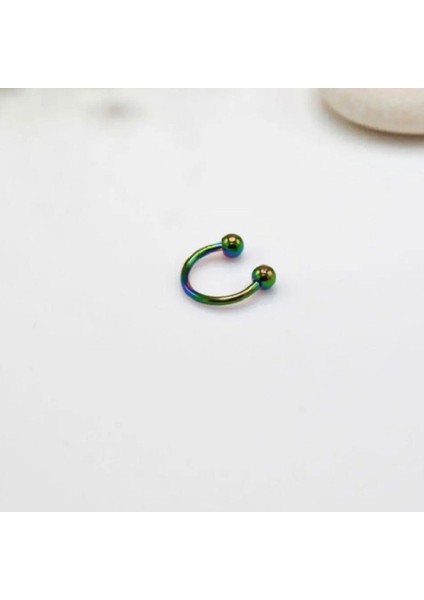 8 mm Düz Çelik Tragus Helix Piercing Rook Daith Silver Renk Ucu Toplu