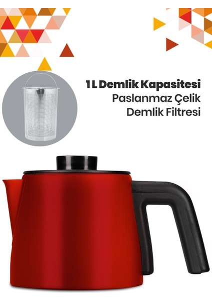 Kırmızı Paslanmaz Çay ve Su Isıtıcı, 2200W, Şık ve Dayanıklı Tasarım fiyatları