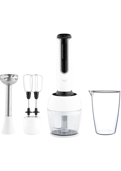 Nano Cut B El Blender Seti, Beyaz, Hafif ve Çok Fonksiyonlu Elektrikli Mutfak Aleti