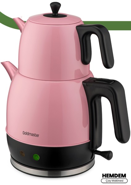 Geniş Kapasiteli Pembe Çay Makinesi ve Su Isıtıcı, Paslanmaz Çelik, 2200W