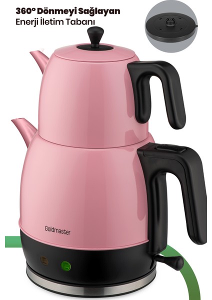 Geniş Kapasiteli Pembe Çay Makinesi ve Su Isıtıcı, Paslanmaz Çelik, 2200W modelleri