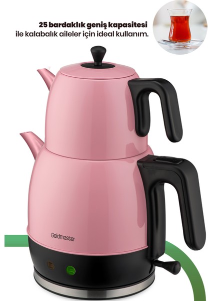 Geniş Kapasiteli Pembe Çay Makinesi ve Su Isıtıcı, Paslanmaz Çelik, 2200W fırsatları