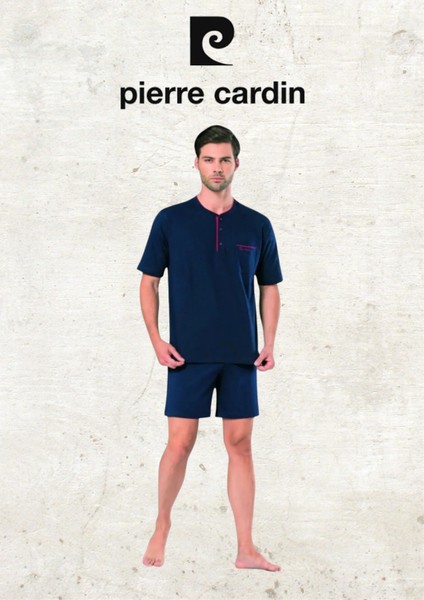 Erkek Giyim 3 Parça Penye %100 Pamuklu Lacivert Pijama Takımı & Deri Terlik OL.PC.5370.291 fırsatları