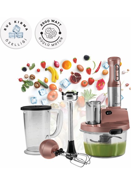 2500W Turbo Mutfak Robotu, 4 Çelik Bıçak, Rendeleme, Dilimleme ve Doğrayıcı fırsatları