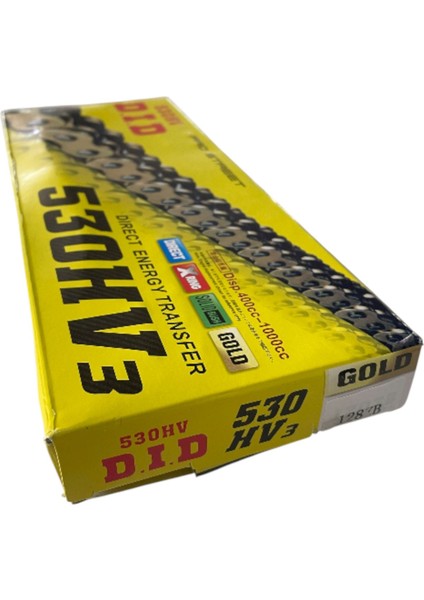 Motosiklet Zincir 530 x 128 Bakla Oringli Gold Did fiyatları