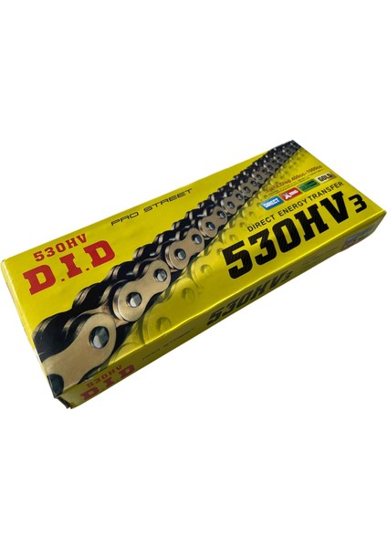 Motosiklet Zincir 530 x 128 Bakla Oringli Gold Did modelleri