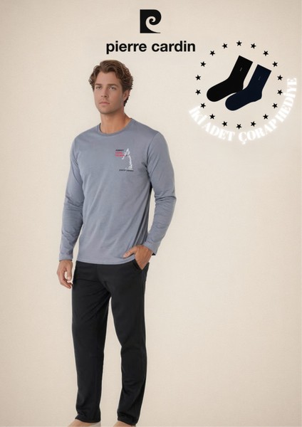 Erkek %100 Pamuklu Uzun Kol Pijama Takımı OL.PC.6103.001