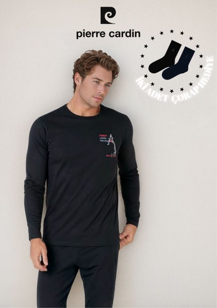 Erkek %100 Pamuklu Uzun Kol Pijama Takımı OL.PC.6103.001