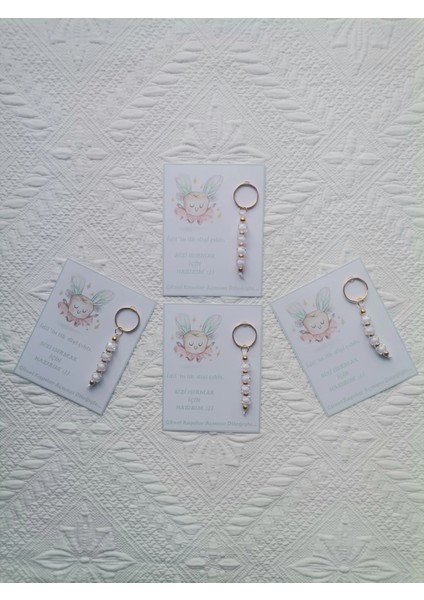 72 Adet Kişiye Özel Ilk Dişim Çıktı,diş Mevlidi, Diş Buğdayı Dağıtmalık Beyaz Anahtarlık Hediyelik