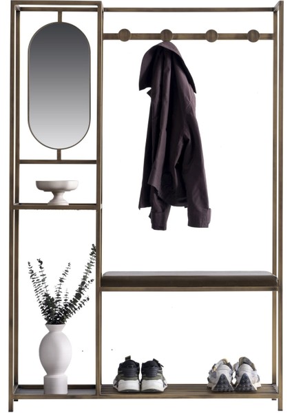 Gomez Antre Aynalı Metal Ahşap Raflı Askılıklı Ayakkabılık modelleri