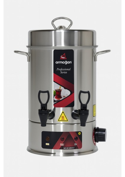 12 Litre Çay Otomatı, 120 Bardak, 2000 W, Metalik, Pratik ve Şık Tasarım