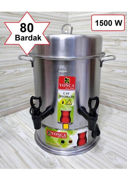 Gri 80 Bardak Elektrikli Çay Otomatı ve Semaver Seti