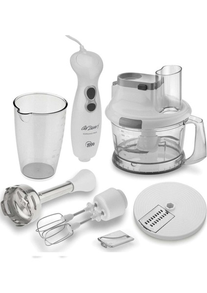 3 Yıl AR1004 Soprano Max Multi Beyaz 1000 W Blender Seti 1,5 L Metal Turbo modelleri