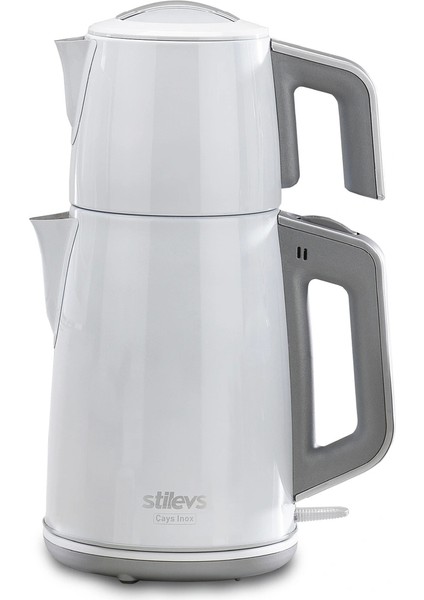 Şık ve Dayanıklı Inox Çay Makinesi, Beyaz Renkli, Modern Tasarım.