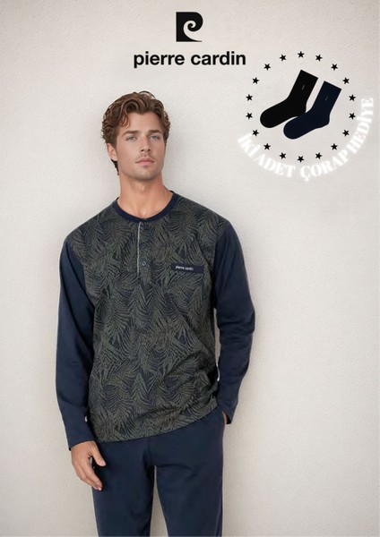 Erkek %100 Pamuk Jakarlı Uzun Kol Pijama Takımı OL.PC.6111.001