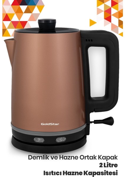 Paslanmaz Çelik Çay ve Su Isıtıcı, 2200W, Şık ve Dayanıklı Tasarım modelleri