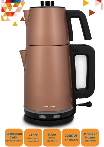 Paslanmaz Çelik Çay ve Su Isıtıcı, 2200W, Şık ve Dayanıklı Tasarım fırsatları