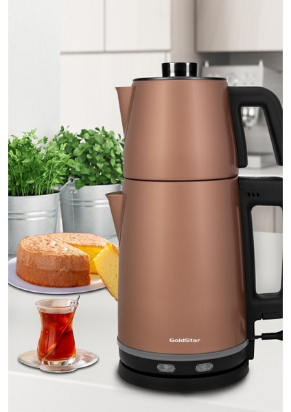 Paslanmaz Çelik Çay ve Su Isıtıcı, 2200W, Şık ve Dayanıklı Tasarım