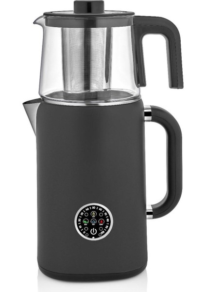 Yüksek Performanslı Dijital Gösterge Çay Makinesi, Siyah, 1500W, Lüks ve Yerli Üretim