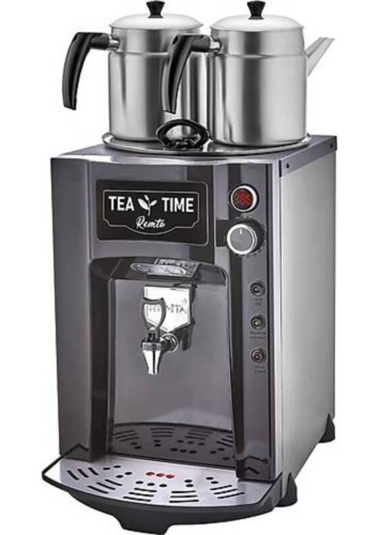 Yüksek Kapasiteli Siyah Iki Demlikli Çay Makinesi 15 Litre