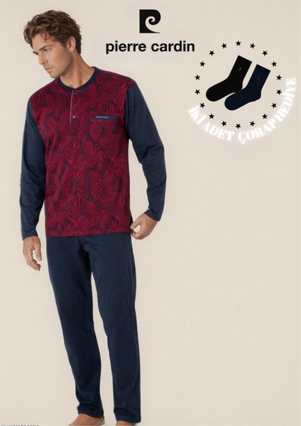 Erkek %100 Pamuk Jakarlı Uzun Kol Pijama Takımı OL.PC.6111.001