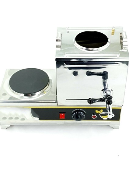 Bej 15'lik Model Çay Kazanı, Tek Demlikli ve Pleytli Tasarım