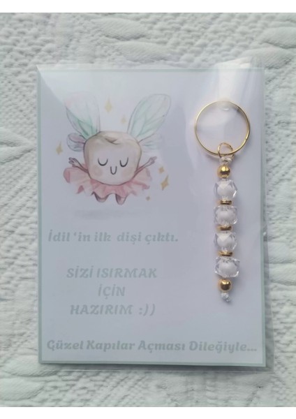 100 Adet Kişiye Özel Ilk Dişim Çıktı,diş Mevlidi, Diş Buğdayı Dağıtmalık Beyaz Anahtarlık Hediyelik fırsatları