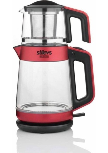 Kırmızı Cam Çaycı, El Yapımı Şık ve Dayanıklı Tasarım