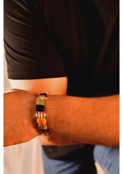 Çakra Taşlı Özel Kesim Doğal Taş Unisex Bileklik modelleri