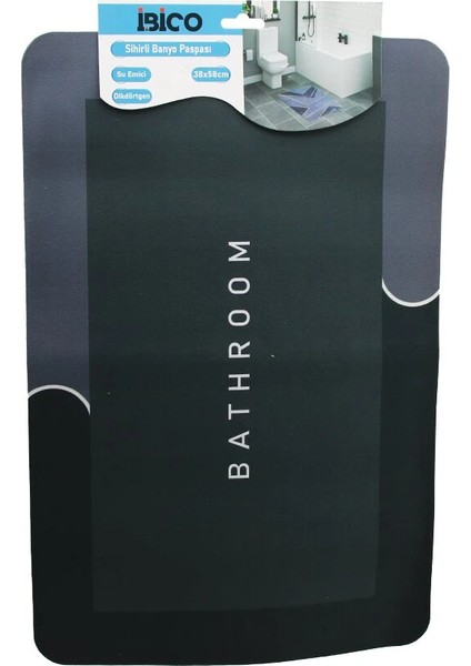 Dikdörtgen 38X58CM Su Emici - Sihirli Banyo Paspası Elastik (4887)