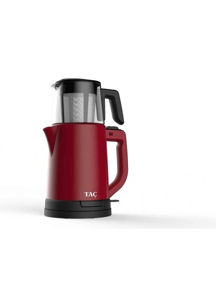 Kırmızı Cam Demlikli Çay Makinesi, Pratik ve Şık Tasarım indirimleri