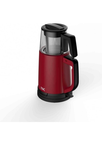 Kırmızı Cam Demlikli Çay Makinesi, Pratik ve Şık Tasarım