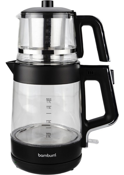 Cam Hazneli Şık Otomatik Çay Makinesi, Siyah ve Gri Renk Seçenekleriyle fiyatları