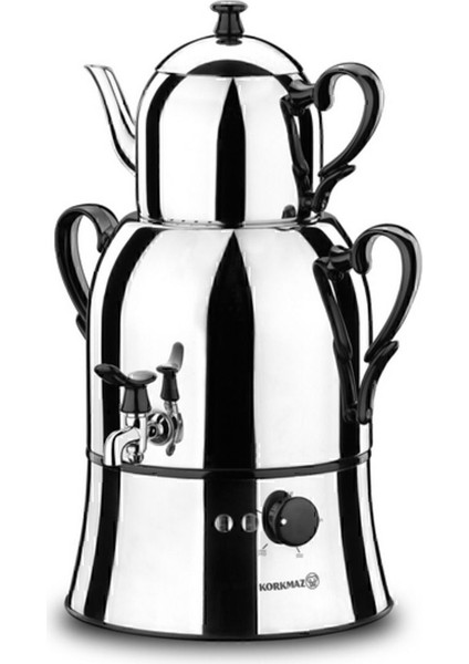 A338 Nosta Inox/siyah Şık Semaver, Zarif ve Dayanıklı Tasarım