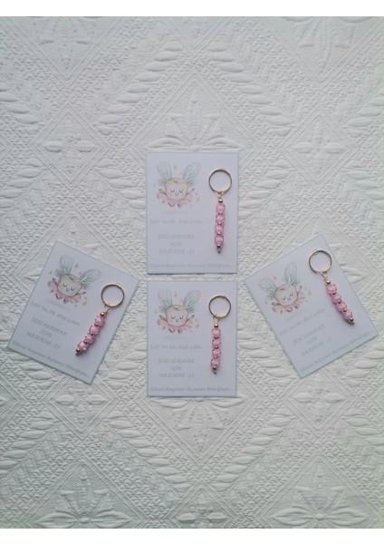 48 Adet Kişiye Özel Diş Buğdayı Ilk Dişim Çıktı,diş Partisi, Dağıtmalık Pembe Anahtarlık Hediyelik