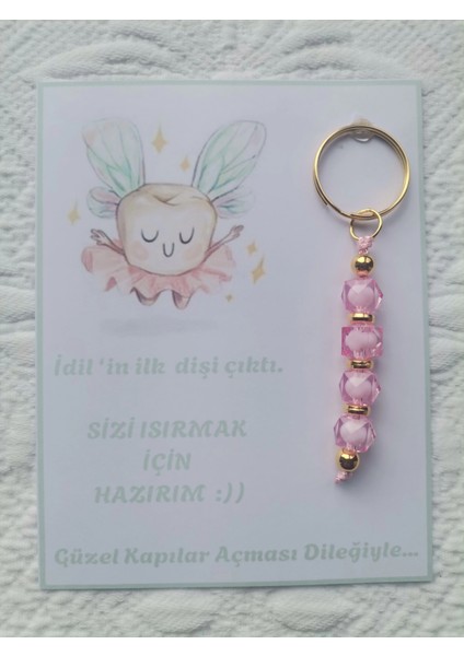 48 Adet Kişiye Özel Diş Buğdayı Ilk Dişim Çıktı,diş Partisi, Dağıtmalık Pembe Anahtarlık Hediyelik fiyatları